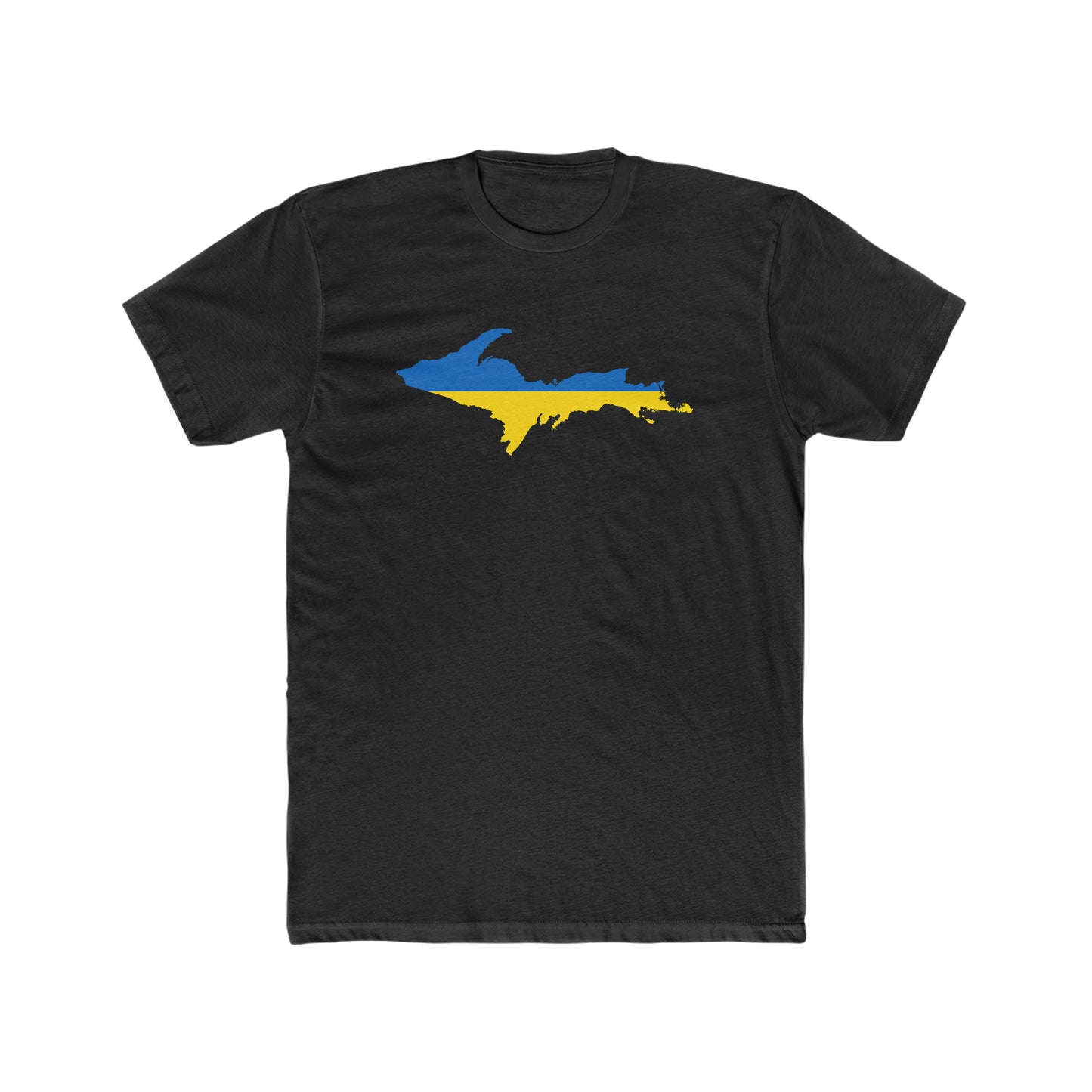 Michigan Upper Peninsula T-Shirt (w/ UP Ukraine Flag Outline) | Men's Fitted