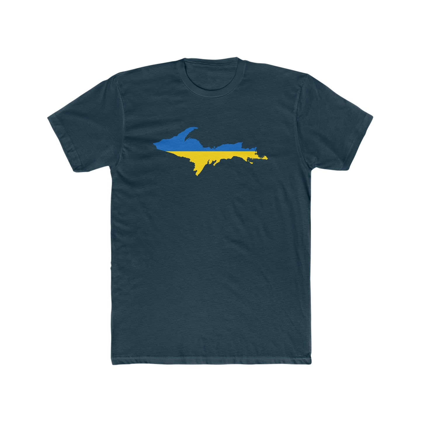 Michigan Upper Peninsula T-Shirt (w/ UP Ukraine Flag Outline) | Men's Fitted