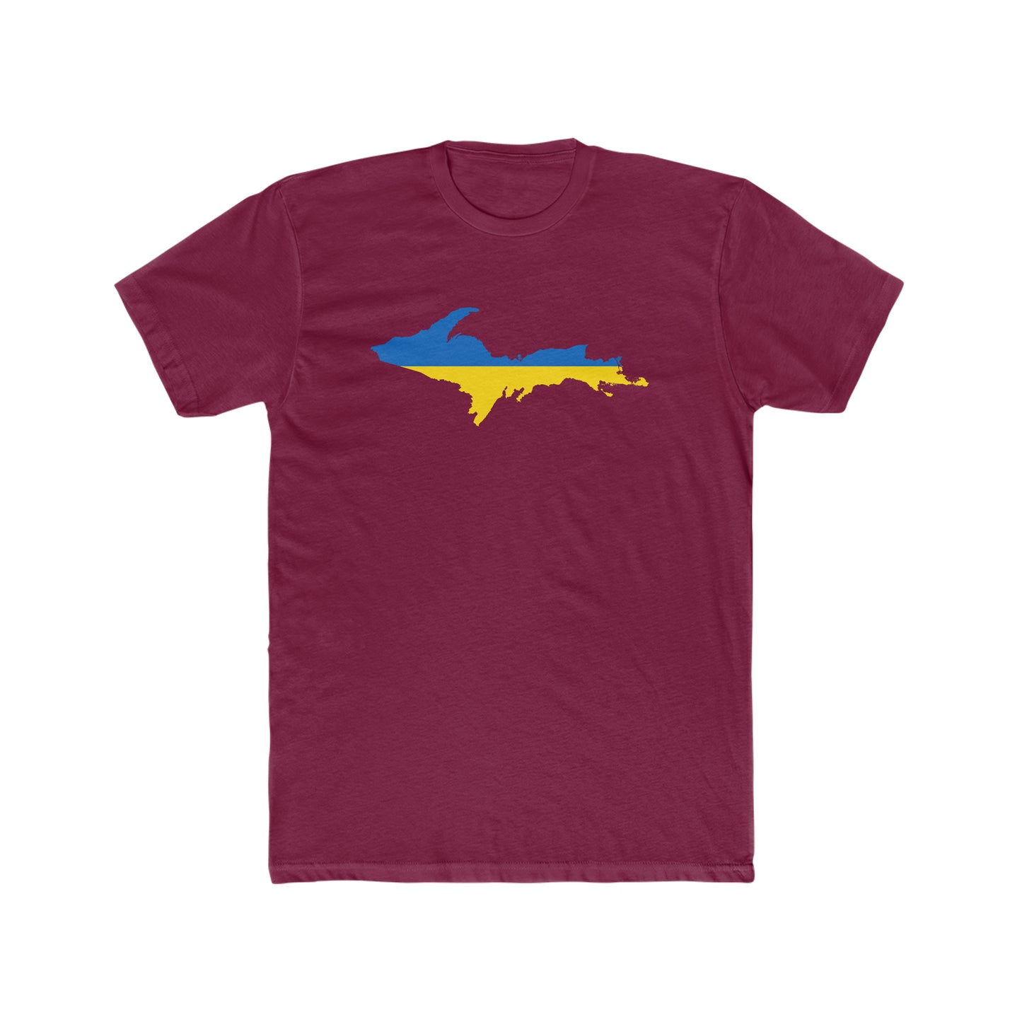 Michigan Upper Peninsula T-Shirt (w/ UP Ukraine Flag Outline) | Men's Fitted