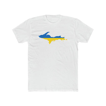 Michigan Upper Peninsula T-Shirt (w/ UP Ukraine Flag Outline) | Men's Fitted