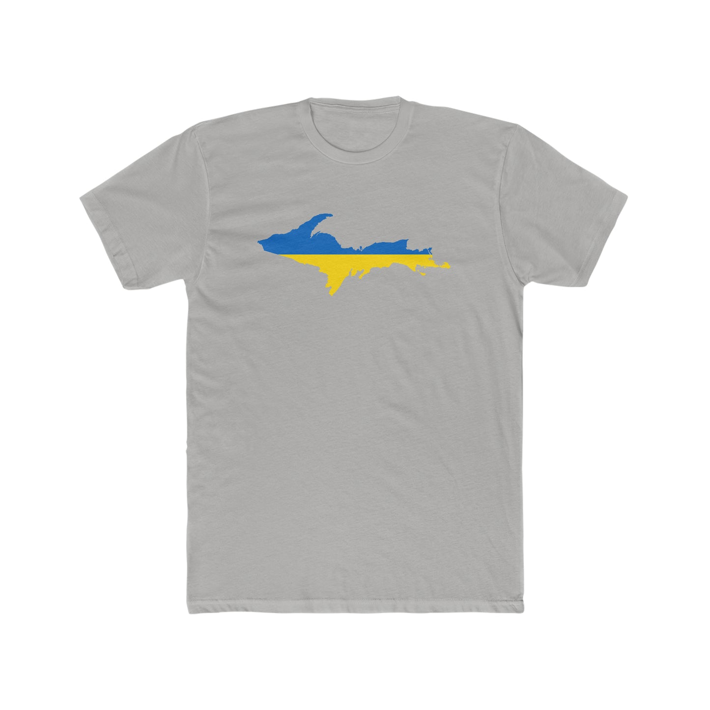 Michigan Upper Peninsula T-Shirt (w/ UP Ukraine Flag Outline) | Men's Fitted