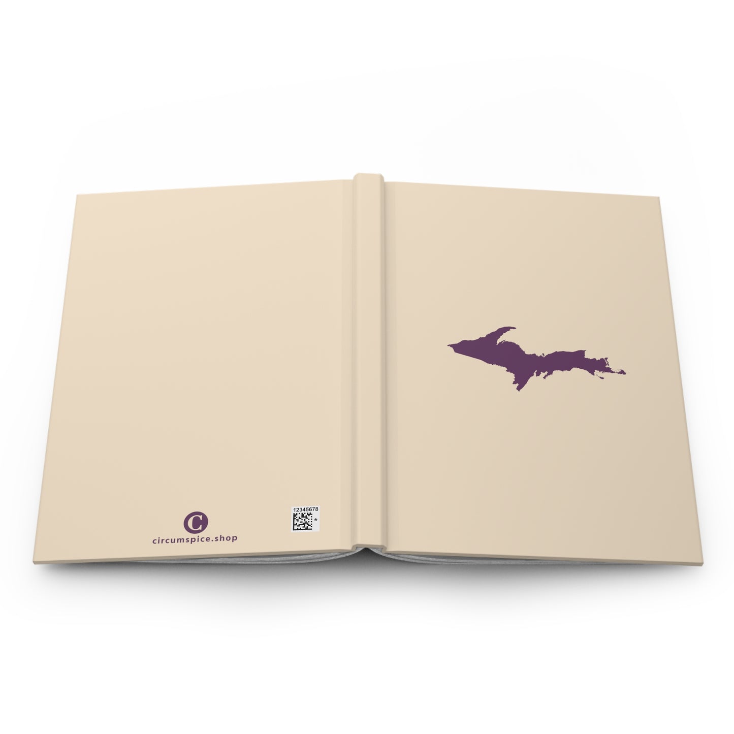 Michigan Upper Peninsula Hardcover Journal (Champagne White w/ Plum Outline) | Ruled - 150pgs