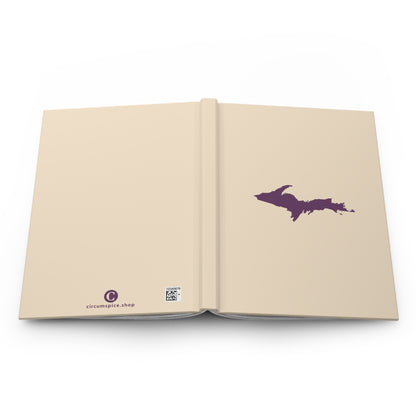 Michigan Upper Peninsula Hardcover Journal (Champagne White w/ Plum Outline) | Ruled - 150pgs