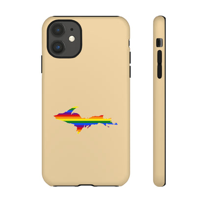 Michigan Upper Peninsula Tough Phone Case (Maple Color w/ UP Pride Flag Outline) | Apple iPhone