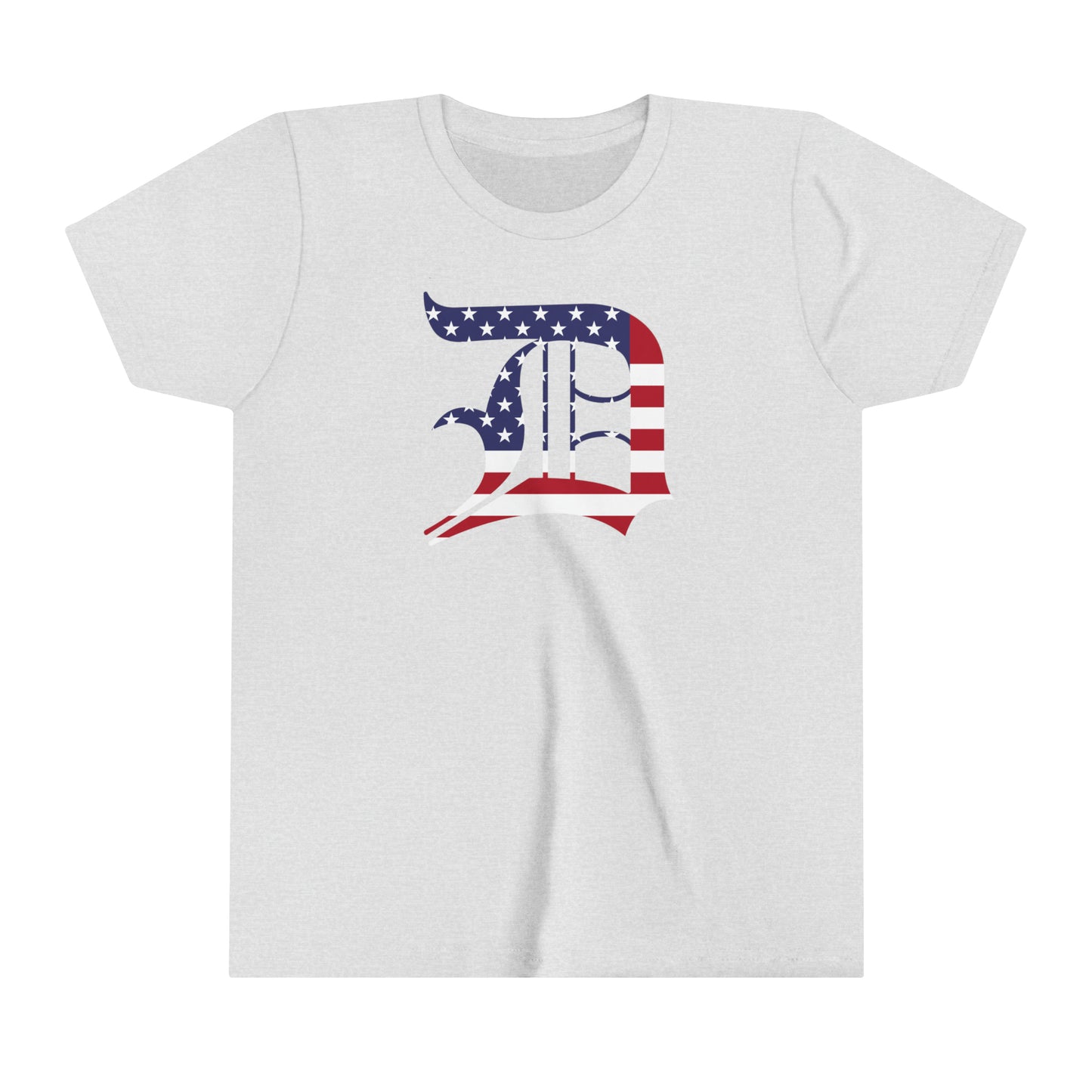 Detroit 'Old English D' T-Shirt (Patriotic Edition) | Youth Short Sleeve