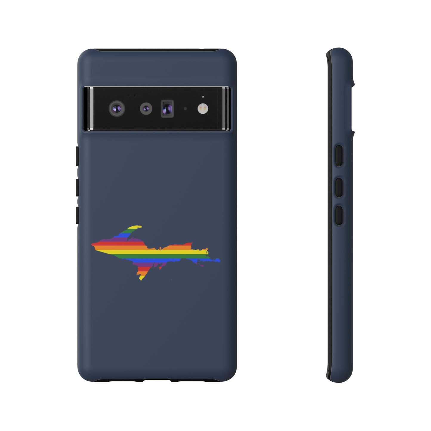 Michigan Upper Peninsula Tough Phone Case (Navy w/ UP Pride Flag Outline) | Samsung & Pixel Android