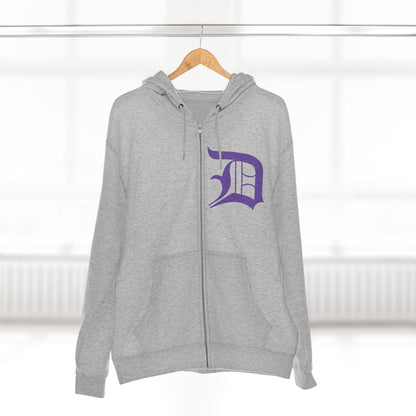 Detroit 'Old English D' Hoodie (Lake Iris) | Unisex Full Zip