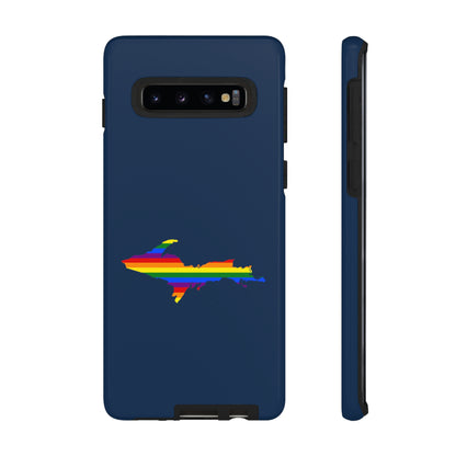 Michigan Upper Peninsula Tough Phone Case (Navy w/ UP Pride Flag Outline) | Samsung & Pixel Android