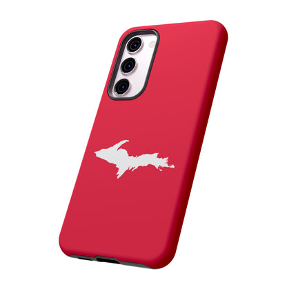 Michigan Upper Peninsula Tough Phone Case (Lighthouse Red w/ UP Outline) | Samsung & Pixel Android