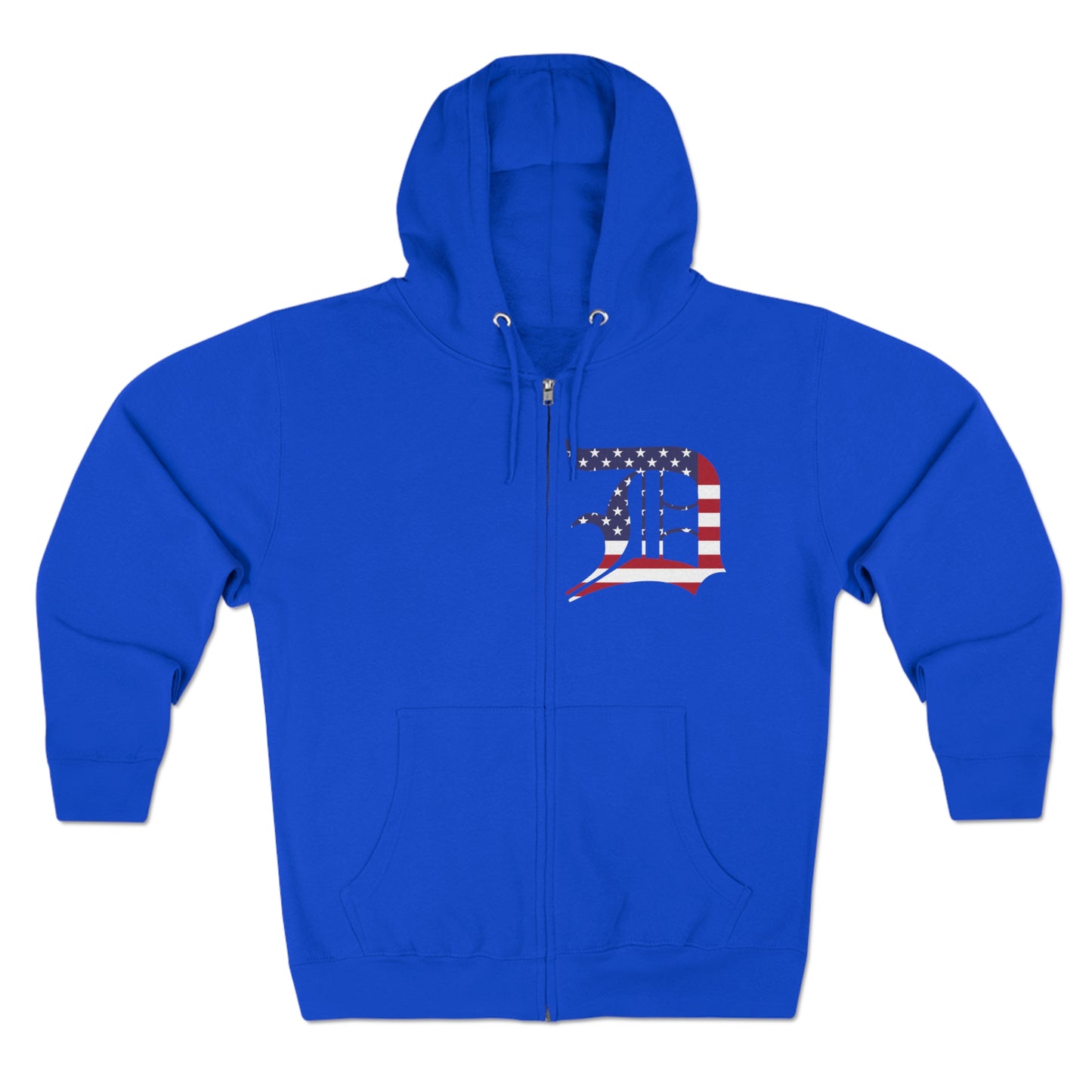 Detroit 'Old English D' Hoodie (Patriotic Edition) | Unisex Full Zip