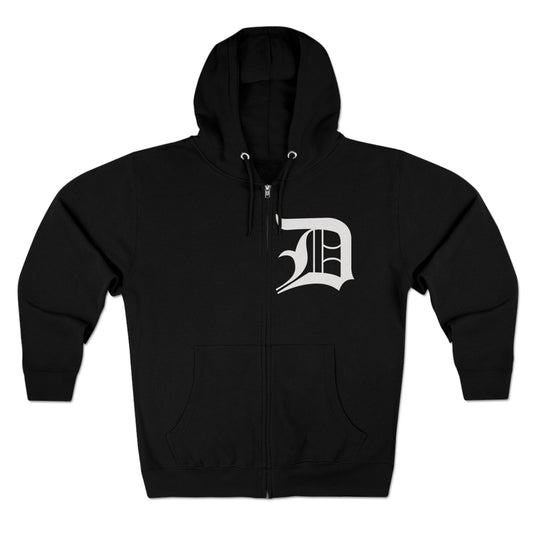 Detroit 'Old English D' Hoodie | Unisex Full Zip