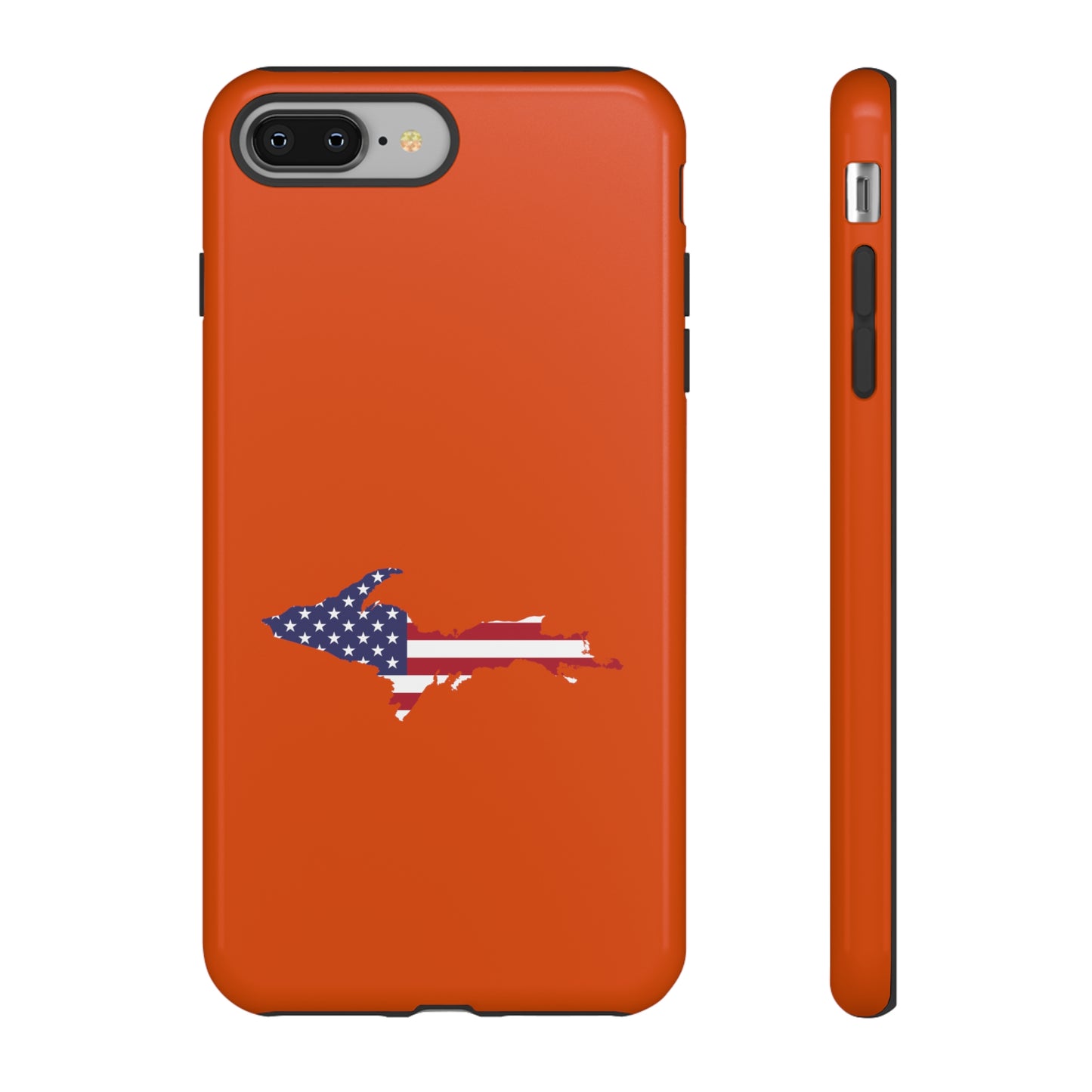 Michigan Upper Peninsula Tough Phone Case (Maple Leaf Orange w/ UP USA Outline) | Apple iPhone