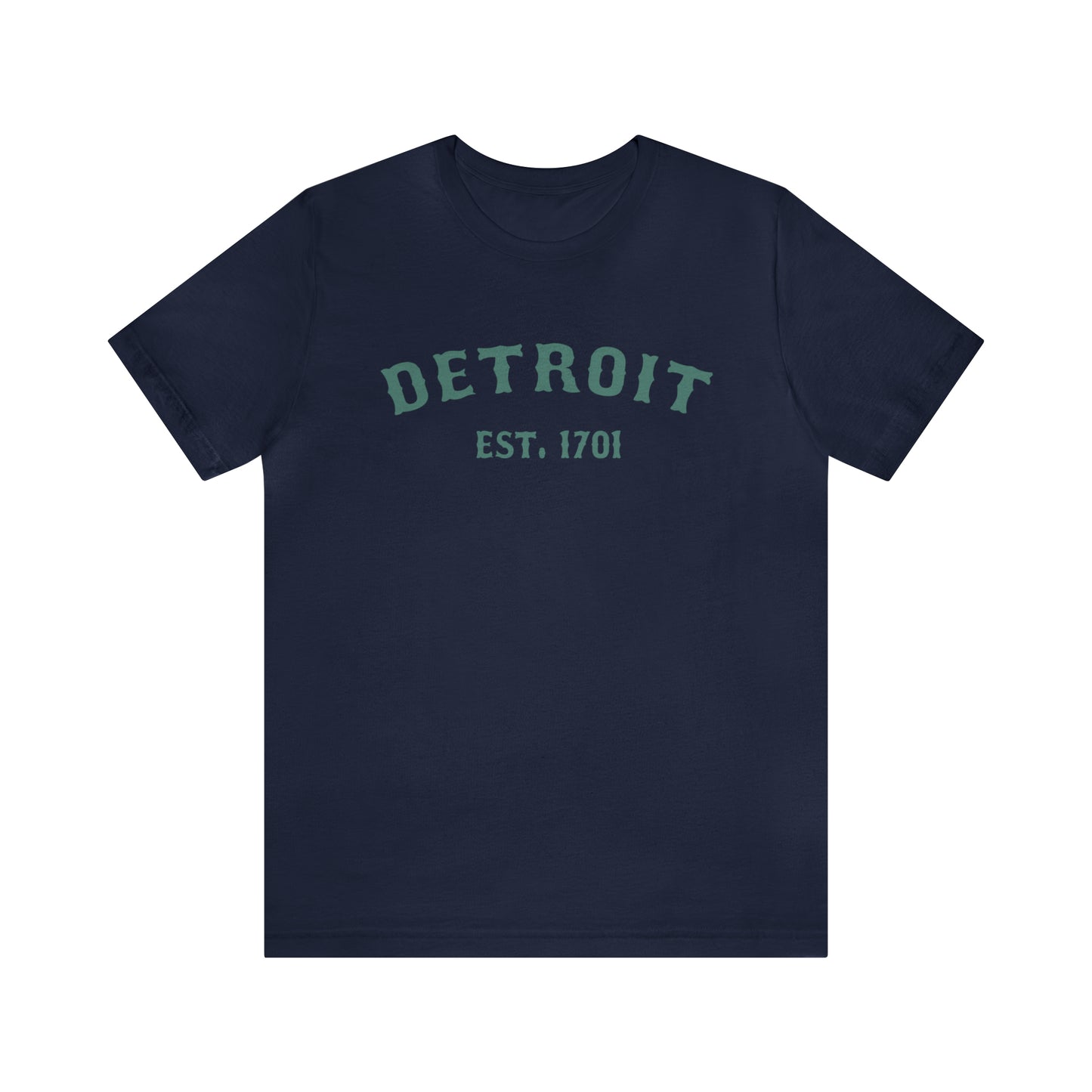 'Detroit EST. 1701' T-Shirt (Copper Green Ballpark Font) | Unisex Standard