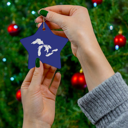 Great Lakes Christmas Ornament (Bourbon Blue) | Ceramic - 4 Shapes