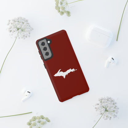 Michigan Upper Peninsula Tough Phone Case (Traverse Cherry Red w/ UP Outline) | Samsung & Pixel Android