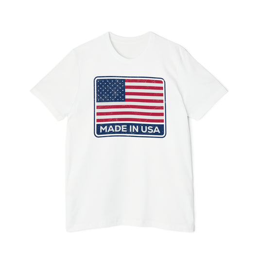 'Made in USA' T-Shirt (Square Flag Slate ) | Made in USA