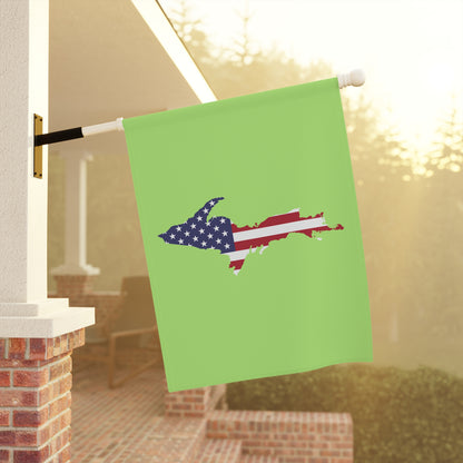 Michigan Upper Peninsula Home & Garden Flag (w/ UP USA Flag) | Flash Green