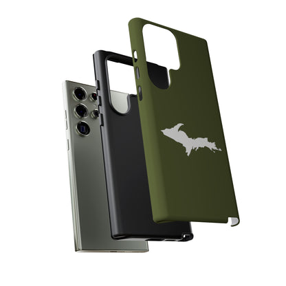 Michigan Upper Peninsula Tough Phone Case (Army Green w/ UP Outline) | Samsung & Pixel Android