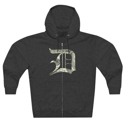 Detroit 'Old English D' Hoodie (Full-Body Benjamins Edition) | Unisex Full Zip