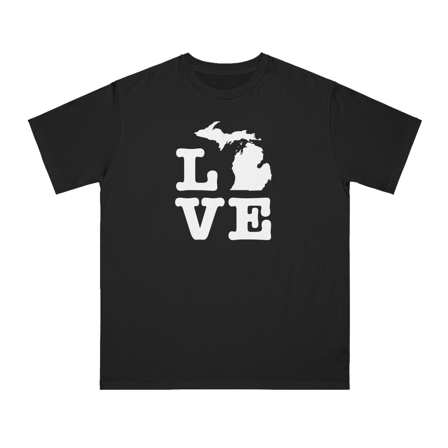 Michigan 'Love' T-Shirt (Typewriter Font) | Unisex Organic