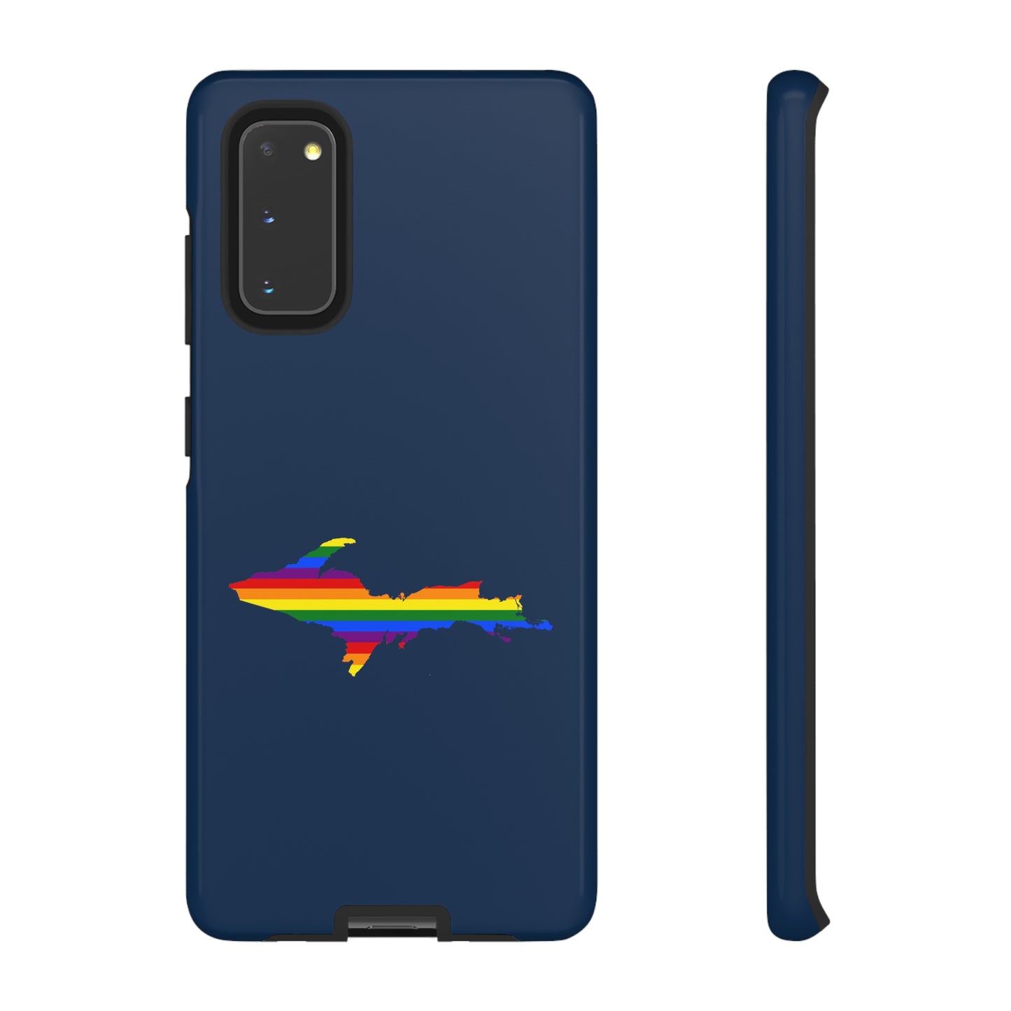 Michigan Upper Peninsula Tough Phone Case (Navy w/ UP Pride Flag Outline) | Samsung & Pixel Android