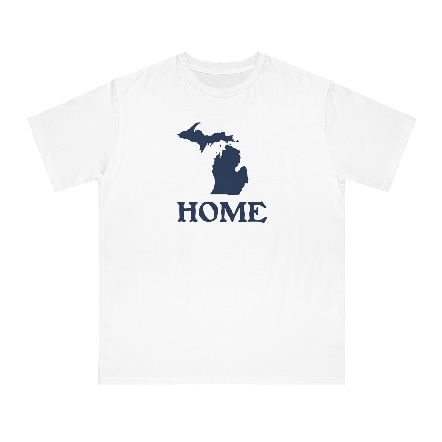 Michigan 'Home' T-Shirt (Woodcut Font) | Organic Unisex