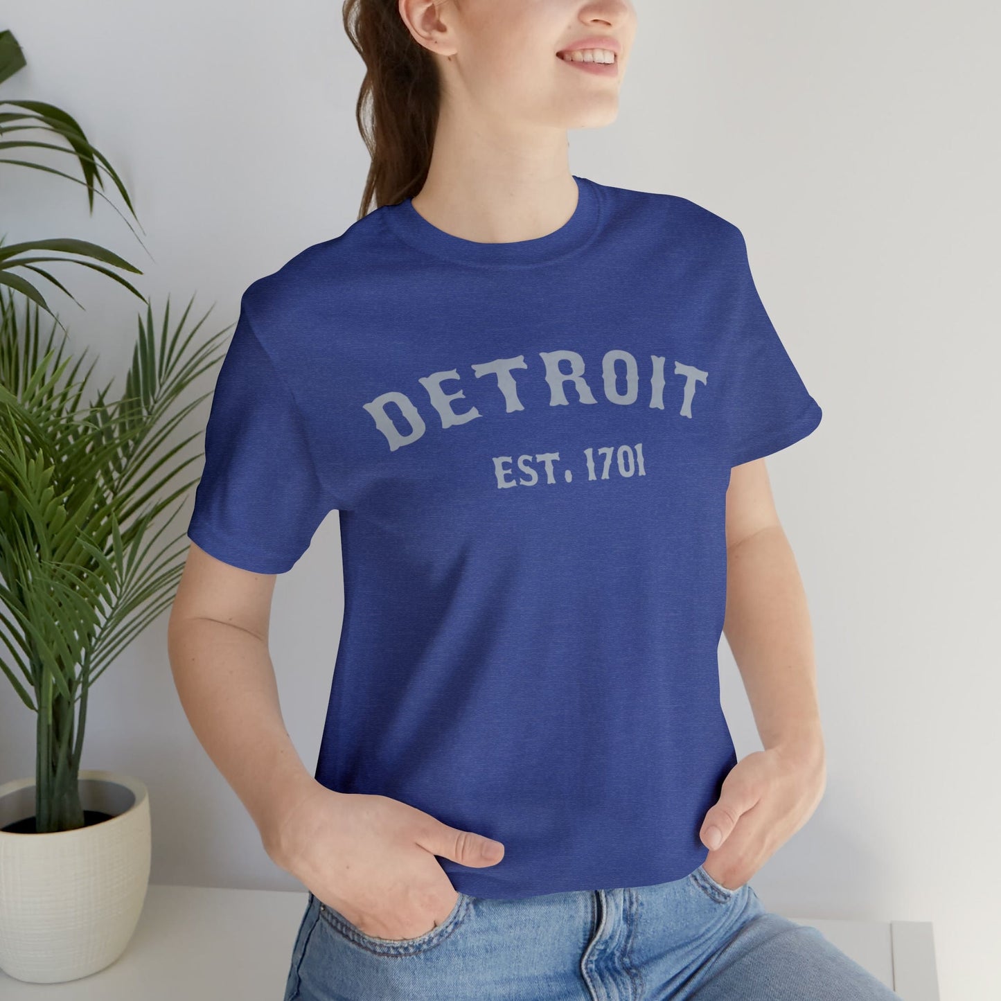 Detroit EST. 1701' T-Shirt (Silver Ballpark Font) | Unisex Standard