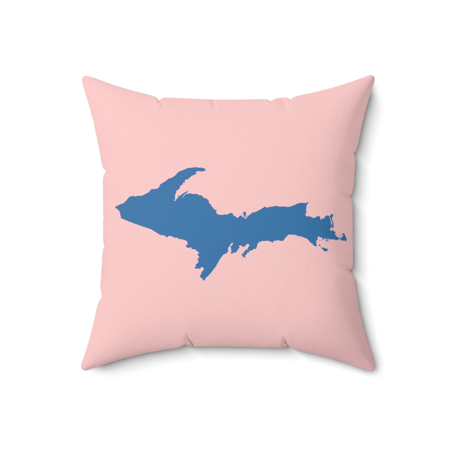 Michigan Upper Peninsula Accent Pillow (w/ UP Outline) | Cosmos Pink