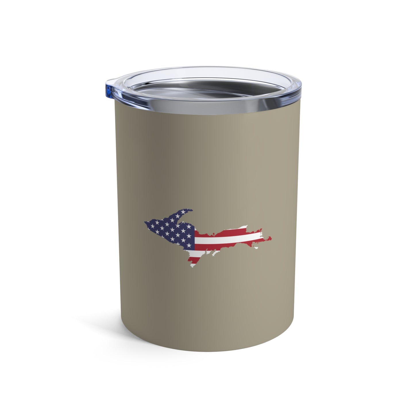 Michigan Upper Peninsula Tumbler (w/ UP USA Flag) | Petoskey Stone Beige - 10oz