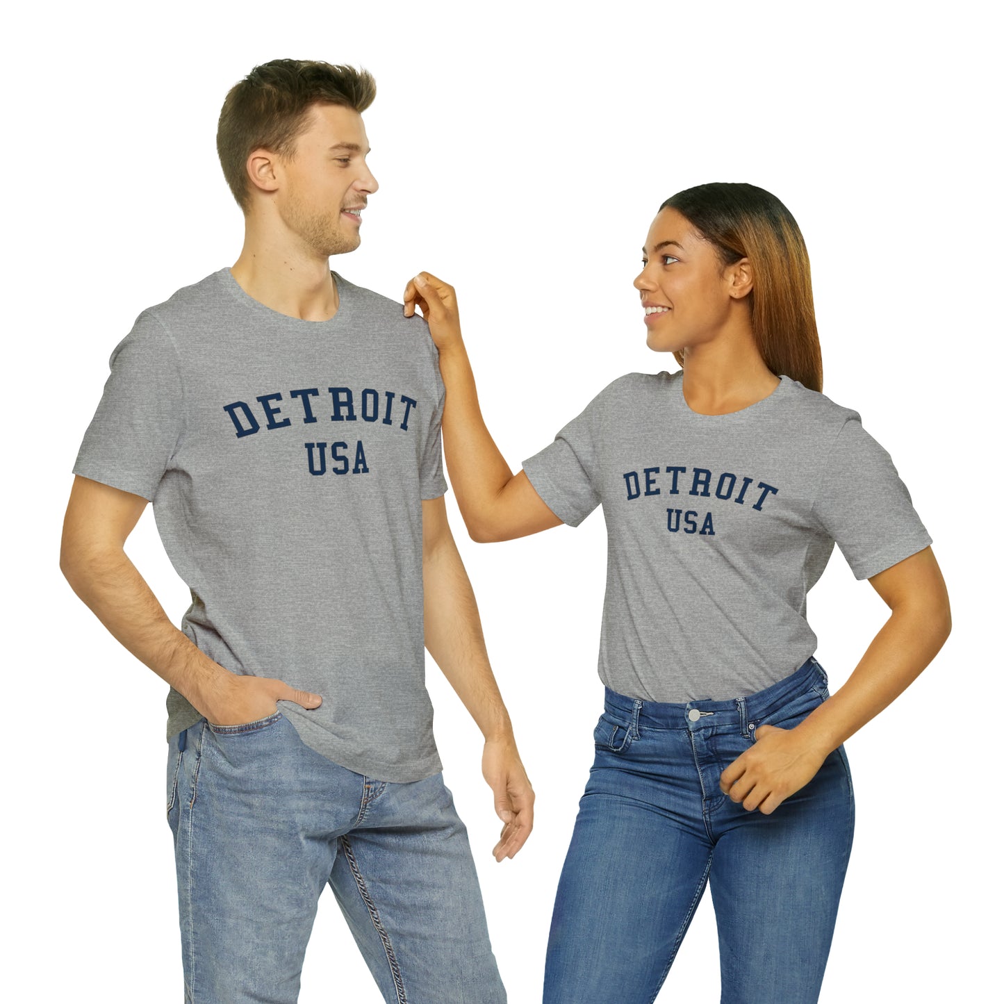 'Detroit USA' T-Shirt (Collegiate Font) | Unisex Standard