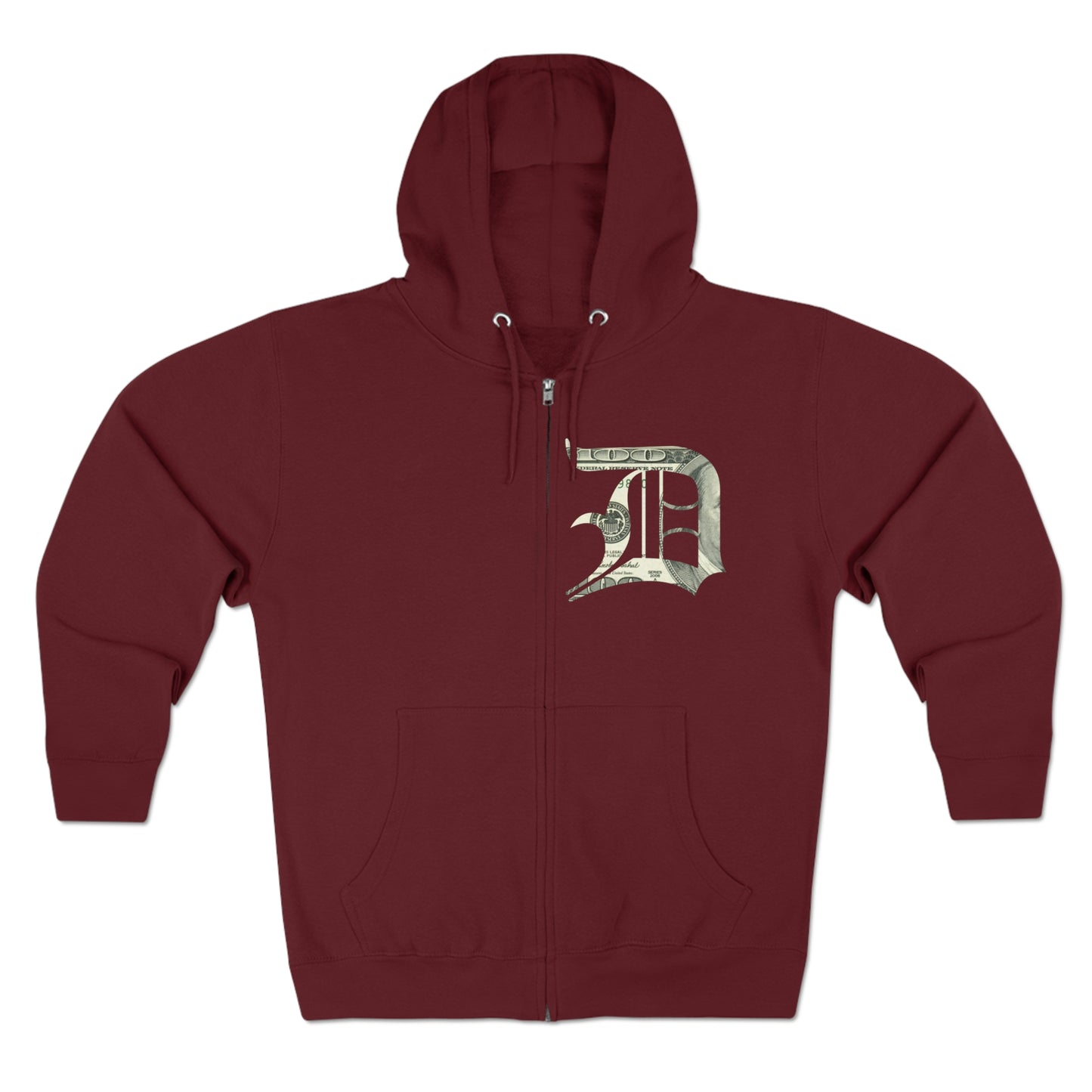 Detroit 'Old English D' Hoodie (Benjamins Edition) | Unisex Full Zip