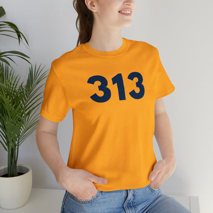 Detroit '313' T-Shirt (Geometric Sans Font) | Unisex Standard Fit