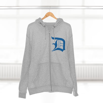 Detroit 'Old English D' Hoodie (Azure) | Unisex Full Zip