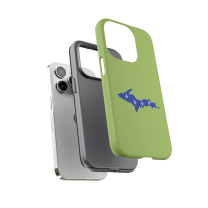 Michigan Upper Peninsula Tough Phone Case (Gooseberry Green w/ UP Quebec Flag Outline) | Apple iPhone