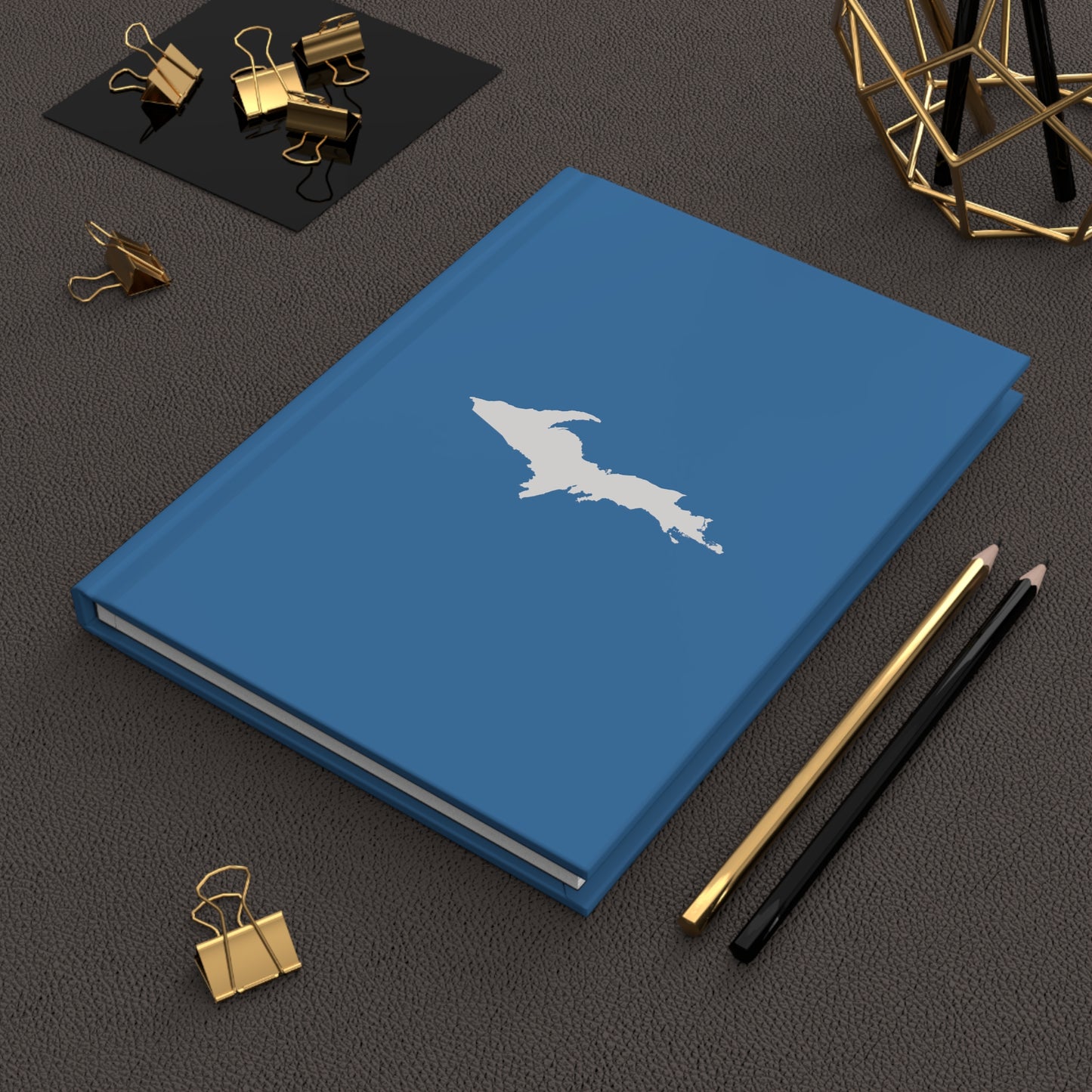 Michigan Upper Peninsula Hardcover Journal (Lake Superior Blue w/ UP Outline) | Ruled - 150pgs