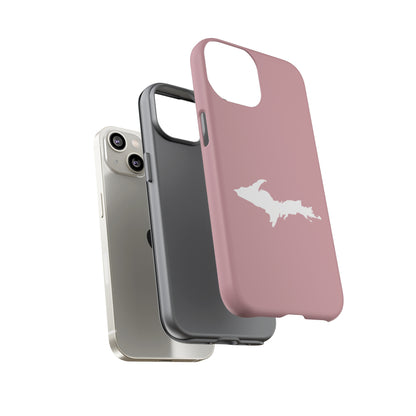 Michigan Upper Peninsula Tough Phone Case (Cherry Blossom Pink w/ UP Outline) | Apple iPhone