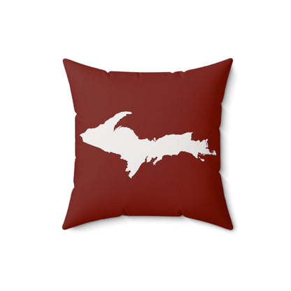 Michigan Upper Peninsula Accent Pillow (w/ UP Outline) | Cherryland Red