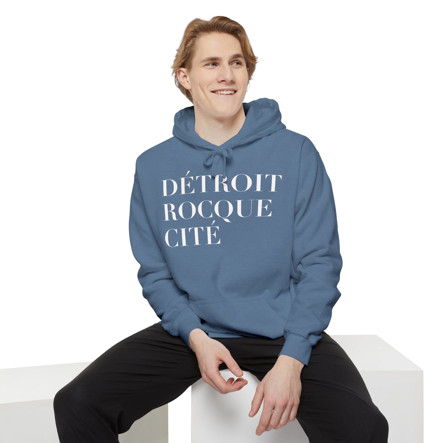 'Détroit Rocque Cité' Hoodie | Unisex Garment-Dyed