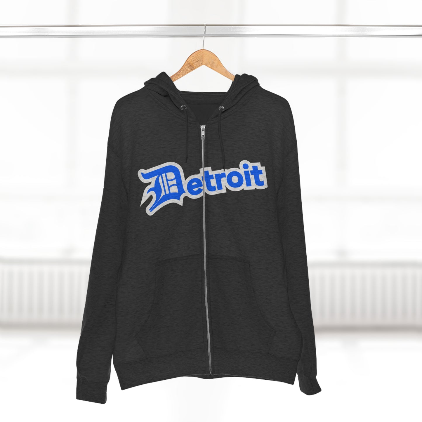 'Detroit' Hoodie (Motor Town Blue w/ Old English 'D') | Unisex Full Zip