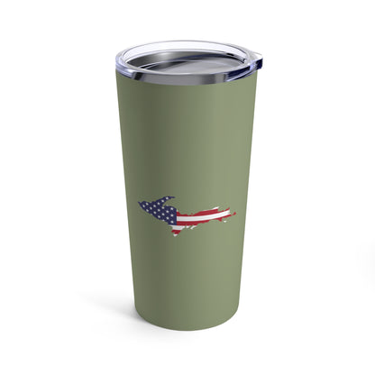 Michigan Upper Peninsula Tumbler (w/ UP USA Flag) | Beachgrass Green - 20oz