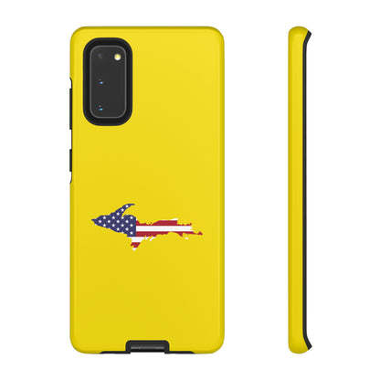 Michigan Upper Peninsula Tough Phone Case (Gadsen Yellow w/ UP USA Flag Outline) | Samsung & Pixel Android