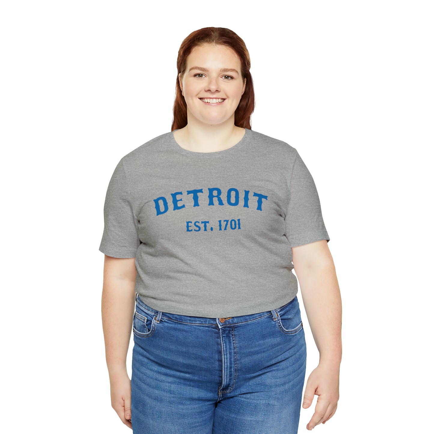 'Detroit EST. 1701' T-Shirt (Azure Ballpark Font) | Unisex Standard