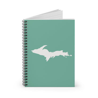 Michigan Upper Peninsula Spiral Notebook (w/ UP Outline) | Metallic Mint Green