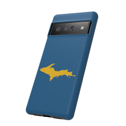 Michigan Upper Peninsula Tough Phone Case (Blueberry w/ Gold UP Outline) | Samsung & Pixel Android