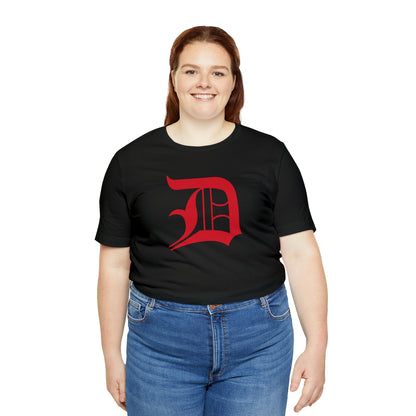 Detroit 'Old English D' T-Shirt (Aliform Red) | Unisex Standard