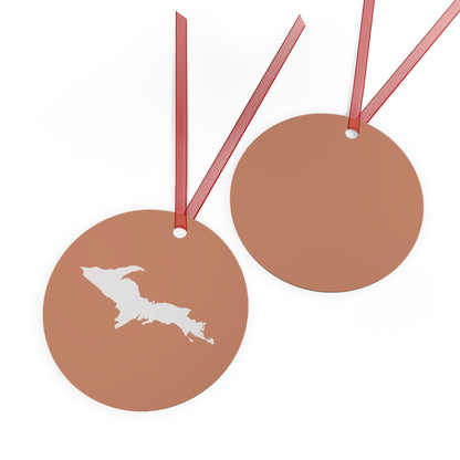 Michigan Upper Peninsula Christmas Ornament (Copper Color) | Metal - 4 Shapes