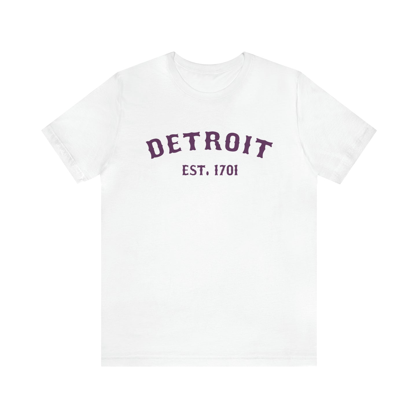 'Detroit EST. 1701' T-Shirt (Plum Ballpark Font) | Unisex Standard