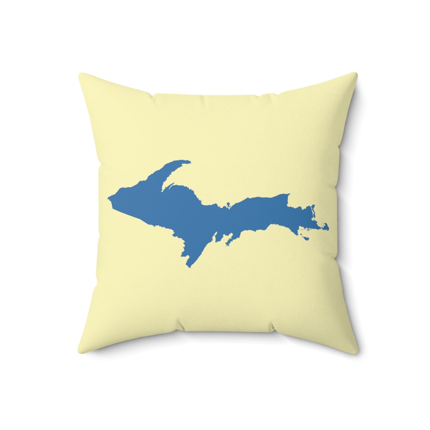 Michigan Upper Peninsula Accent Pillow (w/ UP Outline) | Canary Yellow