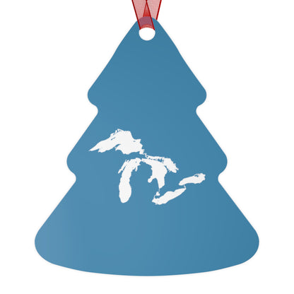 Great Lakes Christmas Ornament | Metal - Lake Michigan Blue