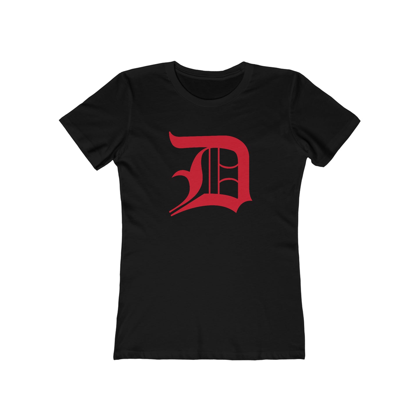 Detroit 'Old English D' T-Shirt (Aliform Red) | Women's Boyfriend Cut